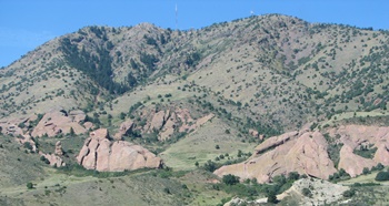 Red rocks of the Morrison Formation, near Dinosaur Ridge, Morrison, CO.