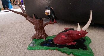 What is left of my Aurora Prehistoric Scenes "Tar Pit" model. 