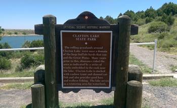Entrance to Clayton Lake State Park, Clayton, NM.
