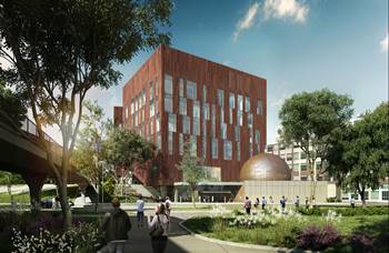 Rendering of the new biological science building at the University of MIchigan, Ann Arbor, MI.