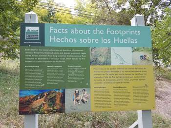 Information sign at Dinosaur Footprints Reservation, Holyoke, MA.
